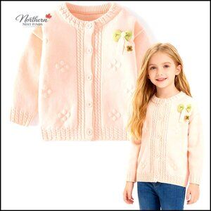 Toddler Cardigan Sweater Cotton Knit Long Sleeve Button Closure